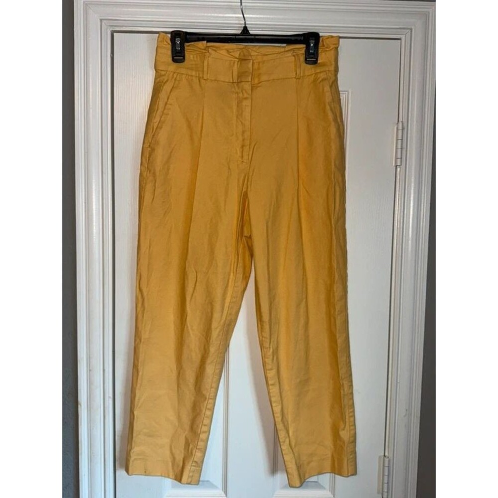 Ann Taylor Factory Yellow Paperbag High-Waist Trousers